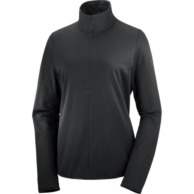 Salomon Essential Lightwarm Half Zip Women's Jackets Black | CA 79H28